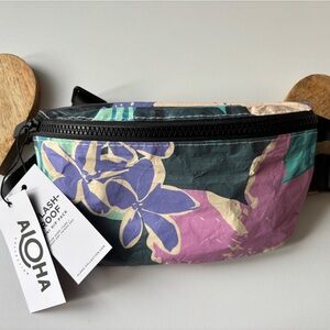 ALOHA Collection Crossbody Bag - Purple and Black Floral